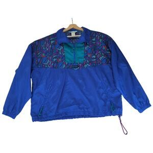 Vintage '90s Columbia Isle Cove Windbreaker Pullover Half Zip Jacket Women's‎ XL